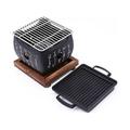 Cuisine Charcoal Stove Mini BBQ Barbecue Oven Household Ethanol Stove for Kitchen CookingSquare 15x15x13.5 cm / 5.9x5.9x5.3 in