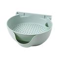 Zainafacai Drain Basket Double Lazy Fruit Bowl Creative Plastic Fruit and Vegetable with Mobile Phone Bracket Melon Seeds Basin Fruit Basket Double Drain Fruit Bowl Kitchen Gadgets Green