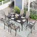 Sophia & William 7 Pieces Outdoor Patio Dining Set with 6Pcs Textilene Chairs & 1Pc Rectangular Metal Table for 6-person