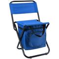 Foldable Fishing Chair with Cooler Bag GVDV Foldable Camping Chair Portable Backrest Fishing Stool Lightweight Outdoor Folding Chair for Fishing Hunting Beach Camping Seat