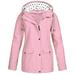 Womens Raincoats With Hood Lightweight Outdoor Hooded Waterproof Windbreaker Solid Trench Coat Jacket Plus Size