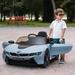 Licensed BMW I8 Coupe Electric Kids Ride-On Car 6V Battery Powered Toy with Remote Control Music Lights MP3 Suspension Wheels