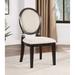 Transitional Espresso and Ivory Side Chairs Set of 2 Chairs Dining Room Furniture 100% Polyester Round Curved Backrest
