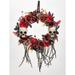 22" Skull & Roses Halloween Wreath