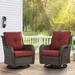 Pocassy Outdoor Wicker Glider Swivel Club Chairs (Set of 2)