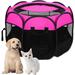 Portable Foldable Dog Playpen Outdoor Tent Crate Cage,Pink