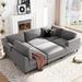 Modular Sectional Sofa with Ottoman, L-shaped Corner Couch Convertible Sleeper Sofa Bed for Living Room, Office & Spacious Space