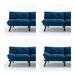 Futon Sofa Bed, Foam Foldable Couch Convertible Loveseat Sleeper Daybed with Adjustable Armrests for Small Space