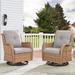 Pocassy Outdoor Wicker Glider Swivel Club Chairs (Set of 2)