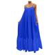 knqrhpse Sundresses for Women Maxi Dress Casual Dress Loose Women Strap Solid Backless Pocket Casual Dress Dress Swing Big Women s Dress Womens Dresses Blue Dress 4Xl