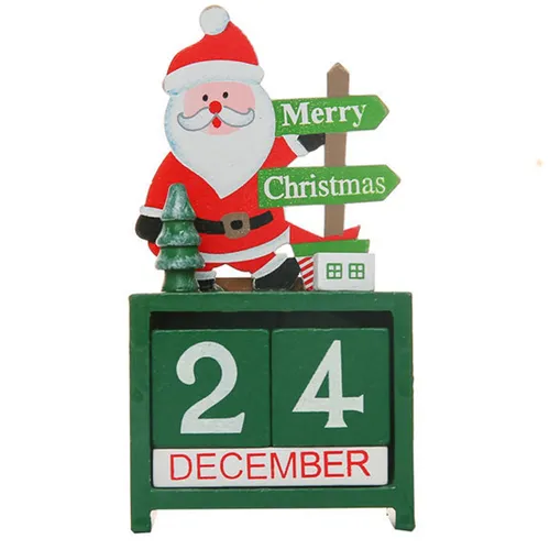 Holzblock Kalender Weihnachts dekor Urlaub Advent Holzblock Weihnachts geschenk für Freunde