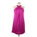 Banana Republic Casual Dress - Shift Halter Sleeveless: Purple Print Dresses - Women's Size 6