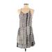 En Creme Casual Dress - DropWaist: Gray Grid Dresses - Women's Size Medium