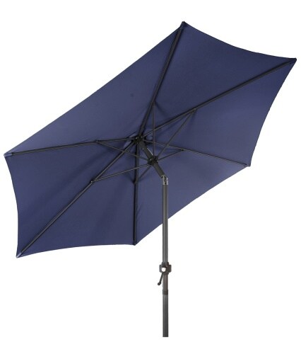 Lex XL Alu Sonnenschirm Ø 2,5 m Kurbelschirm Garten Balkon Terrasse knickbar blau : Blau Image