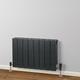 Rads 2 Rails - Holborn 77 Horizontal 3 Section Aluminium Radiator 657mm h x 260mm w, Volcanic Finish - Volcanic FinishVolcanic Finish