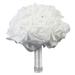 TOYMYTOY Wedding Bouquet For Bridal Brides Romantic Rose Holding Flowers Pearls Hand Made (White)