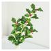 BULYAXIA Set of 2 Weather Resistant Artificial Holly Leaf Spray with Red Berries - Real Touch Lifelike Holly for Indoor or Outdoor Christmas Holiday Decoration (21 H)