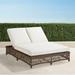 Hampton Double Chaise in Driftwood Finish - Linen Flax with Logic Bone Piping, Standard - Frontgate