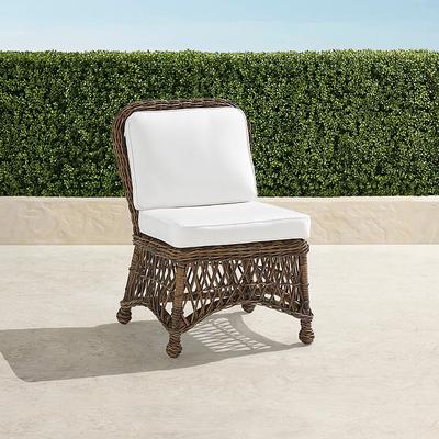 Set of 2 Hampton Dining Side Chairs in Driftwood Wicker - Standard, Vista Boucle Air Blue - Frontgate