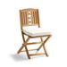 Set of 2 Eden Teak Folding Chair Cushion. - Snow - Frontgate
