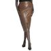 Plus Size Women's Faux Leather Zipper Skirt by ELOQUII in Potting Soil (Size 14)