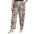 Plus Size Women's Straight Leg Trouser With Hem Slit by ELOQUII in Brush Stroke Swirl (Size 20)