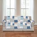Printed Patchwork Recliner Cover by BrylaneHome in Blue Multi