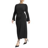 Plus Size Women's Relaxed Knit Maxi Dress by ELOQUII in Black Onyx (Size 14)