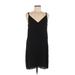 Topshop Casual Dress - Shift V-Neck Sleeveless: Black Print Dresses - Women's Size 6