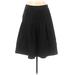 Ann Taylor LOFT Casual A-Line Skirt Knee Length: Black Solid Bottoms - Women's Size 6