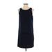 Ann Taylor Casual Dress - DropWaist Crew Neck Sleeveless: Blue Solid Dresses - Women's Size 2