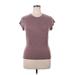 Lululemon Athletica Active T-Shirt: Burgundy Tweed Activewear - Women's Size 10