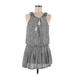 Cool Change Casual Dress - Mini Tie Neck Sleeveless: Gray Dresses - Women's Size Medium