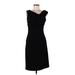 Heidi Weisel Casual Dress - Sheath V Neck Sleeveless: Black Print Dresses - Women's Size 8