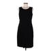 Talbots Cocktail Dress - Sheath Scoop Neck Sleeveless: Black Print Dresses - Women's Size 8 Petite