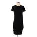 James Perse Casual Dress - Bodycon High Neck Short sleeves: Black Solid Dresses - Women's Size X-Small