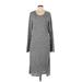 I Heart Ronson Casual Dress - Midi: Gray Tweed Dresses - Women's Size X-Large