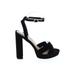 Office London Heels: Black Solid Shoes - Women's Size 40 - Open Toe
