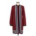 MICHAEL Michael Kors Casual Dress - Shift Crew Neck 3/4 sleeves: Burgundy Color Block Dresses - Women's Size Medium