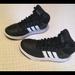 Adidas Shoes | Adidas Hoops Mid 3.0 Sneaker - Kids Size 2 Black/White Euc | Color: Black/White | Size: 2bb