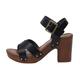 Dunes Women's Sayer Faux Wood Sandal +Memory Foam Insole & LiteSole Technology Black Size: 6.5 UK