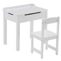 BROGEH Wooden lift desk and chair white MDF study desk and chair set hopeful