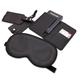 Dacasso Office Includes Two Black Leather Luggage Tags, 1 Passport Holder and 1 Sleep mask, Black, Includes Two Black Leather Luggage Tags, 1 Passport Holder and 1 Sleep Mask.