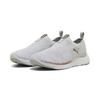 Laufschuh PUMA "Softride Premier Slip-On Strick-Laufschuhe Damen", Gr. 37.5, rosa (ash gray weiß rose gold metallic), Obermaterial: Synthetik, Textil; Futter: Textil; Innensohle: Textil; Laufsohle: Synthetik, Gummi, Schuhe