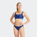 Bustier-Bikini ADIDAS PERFORMANCE "3STREIFEN BIKINI" Gr. 46, N-Gr, blau (dark blue, blue burst) Damen Bikini-Sets Bekleidung
