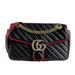 Gucci Bags | Gucci Gg Marmont Flap Diagonal Quilted #104999g12b | Color: Black | Size: W:Compact" X H:Small" X D:N/A"