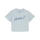 T-Shirt PUMA "ESS+ BLOSSOM Kurzes Mädchen" Gr. 176, blau (turquoise surf blue) Kinder Shirts T-Shirts