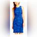J. Crew Dresses | J. Crew Black Label Caribbean Blue Sleeveless Lace Sheath Dress Size 4 | Color: Blue | Size: 4