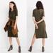 Madewell Dresses | Madewell Ribbed Pocket Tee Midi Dress Short Sleeve Crew Neck Olive Green Medium | Color: Green | Size: M