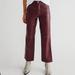 Free People Pants & Jumpsuits | Free People It Factor Vegan Leather Pants Straight Leg High Rise Cropped Maroon | Color: Purple/Red | Size: 12